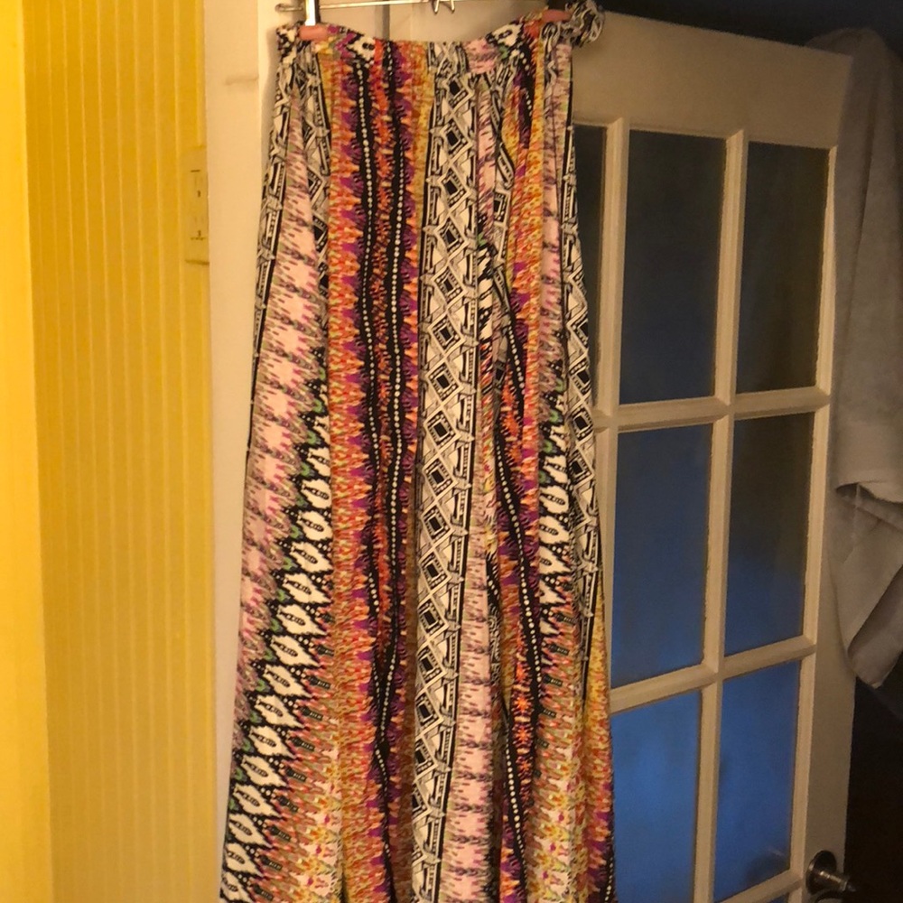 Colorful flowing skirt